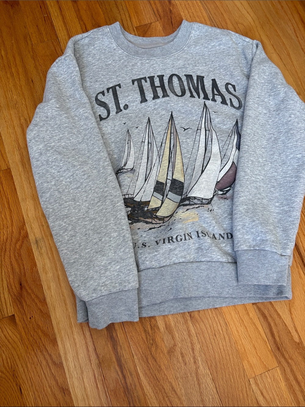 Hollister Gray Crewneck Sweatshirt with Sailboat Graphic